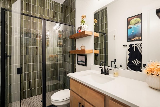 296 Running Bird Rd, Austin, TX 78737 - full bath with toilet, vanity, and a stall shower