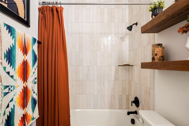 296 Running Bird Rd, Austin, TX 78737 - full bath with toilet and shower / bathtub combination with curtain