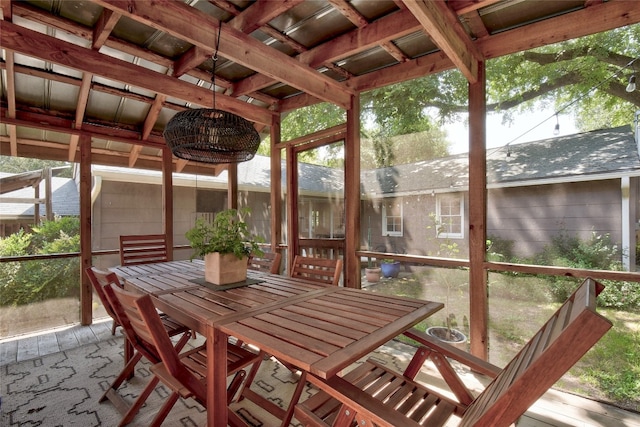 view of sunroom