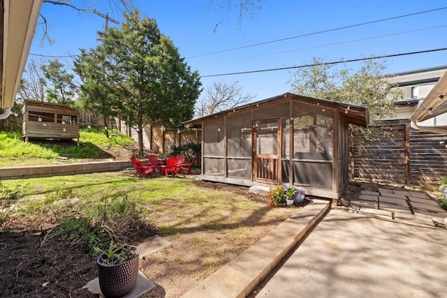 exterior space featuring fence