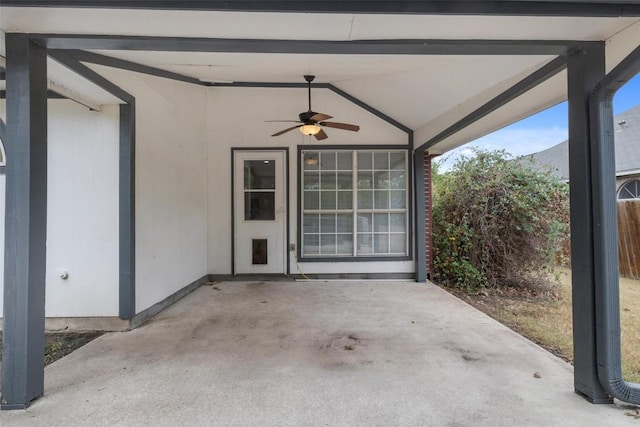 view of patio / terrace with ceiling fan