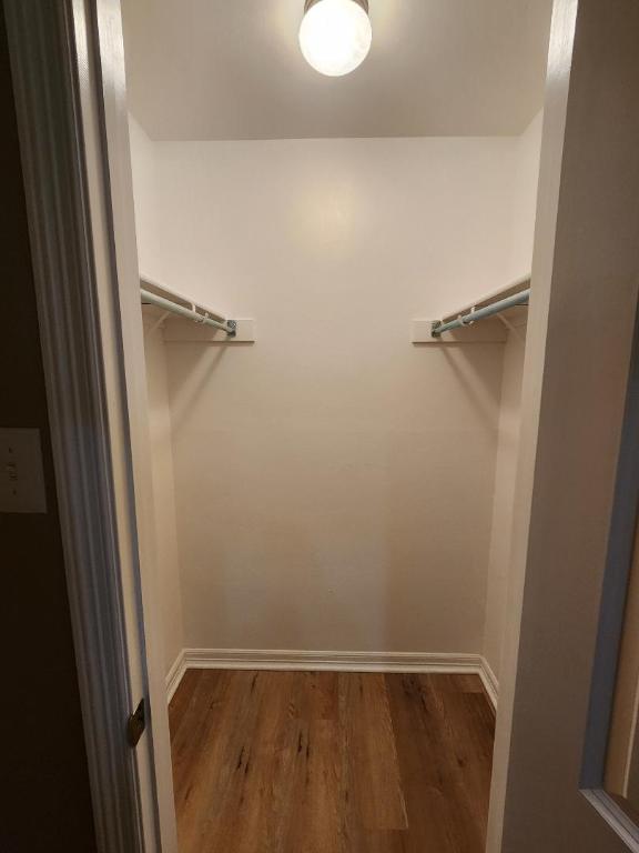 spacious closet with wood finished floors