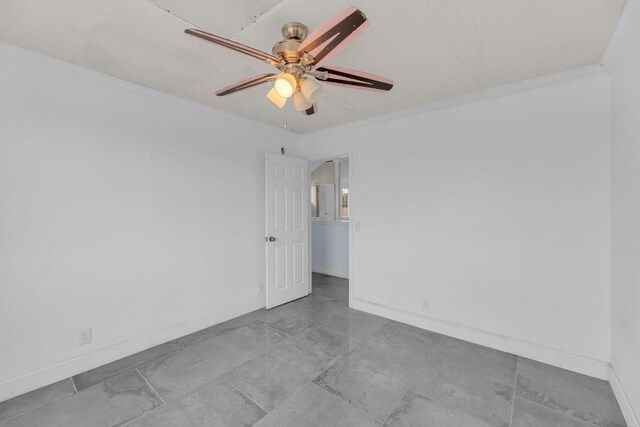 15009 Mossycup Ln, Austin, TX 78724 - unfurnished room featuring ceiling fan, baseboards, and ornamental molding