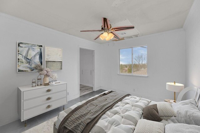 15009 Mossycup Ln, Austin, TX 78724 - bedroom featuring ornamental molding, baseboards, and ceiling fan