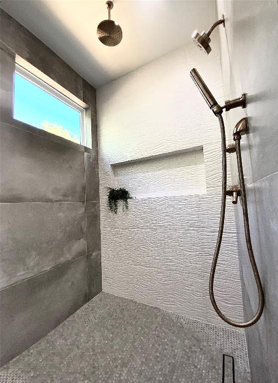 details with tiled shower