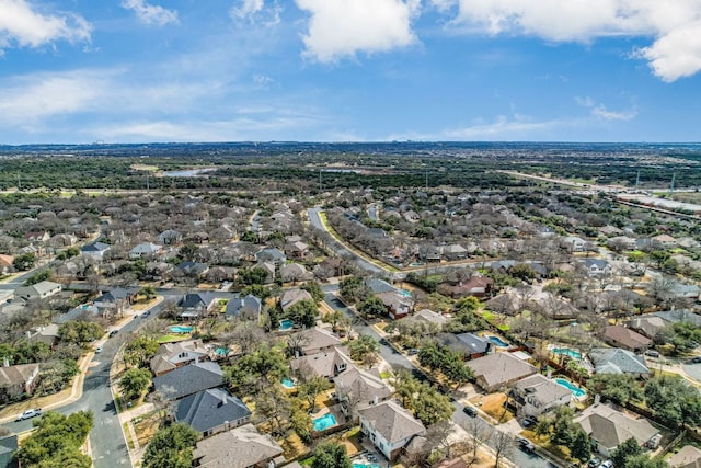 aerial view featuring a residential view