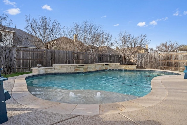 view of pool featuring a fenced in pool and a fenced backyard