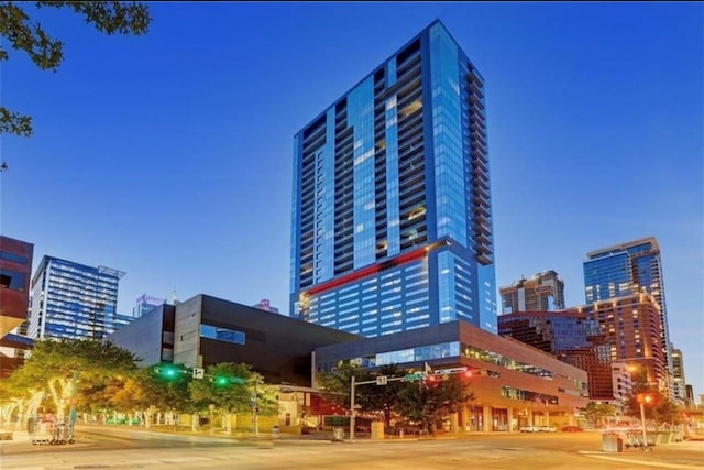 view of building exterior with a view of city