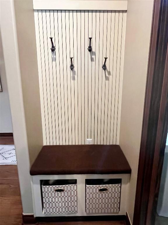 221 Indigo Ln, Georgetown, TX 78628 - mudroom featuring wood finished floors