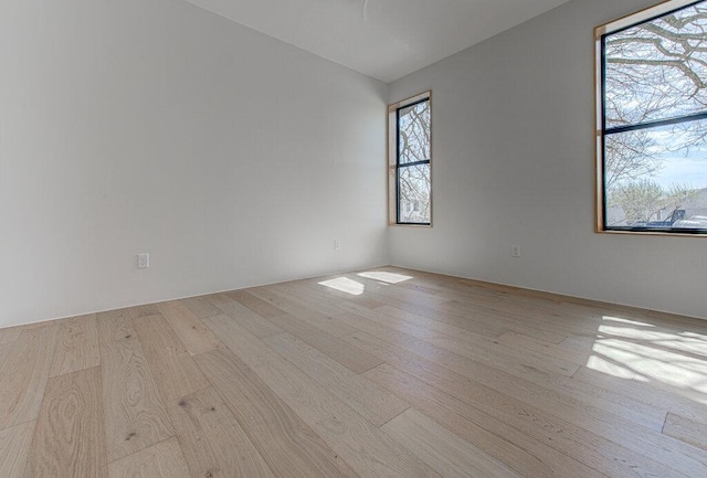 empty room featuring light wood-type flooring