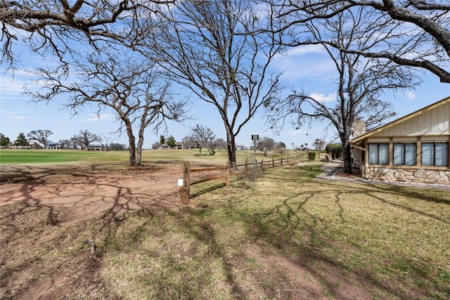 view of yard featuring fence