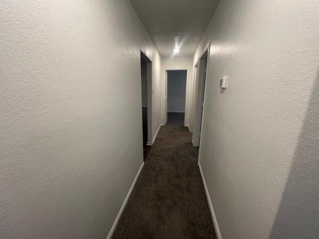14009 John Aregood Pass, Elgin, TX 78621 - hallway with dark carpet and a textured wall