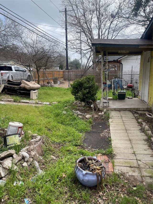 view of yard with fence