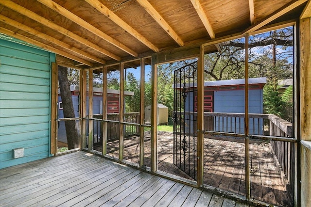 view of unfurnished sunroom