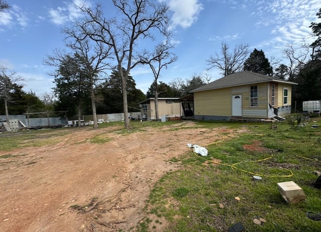 view of yard with fence