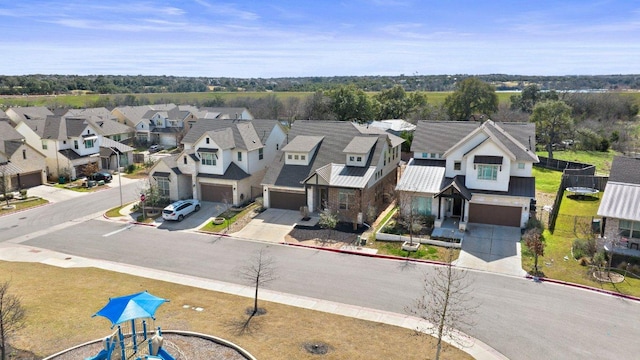 aerial view with a residential view