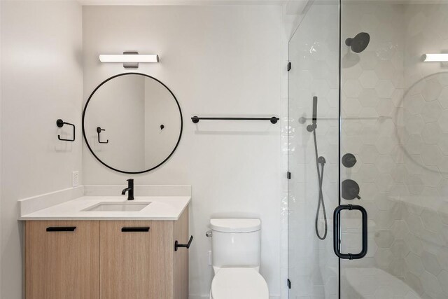 2912 Pecan Springs Rd, Austin, TX 78723 - full bathroom with vanity and a shower stall