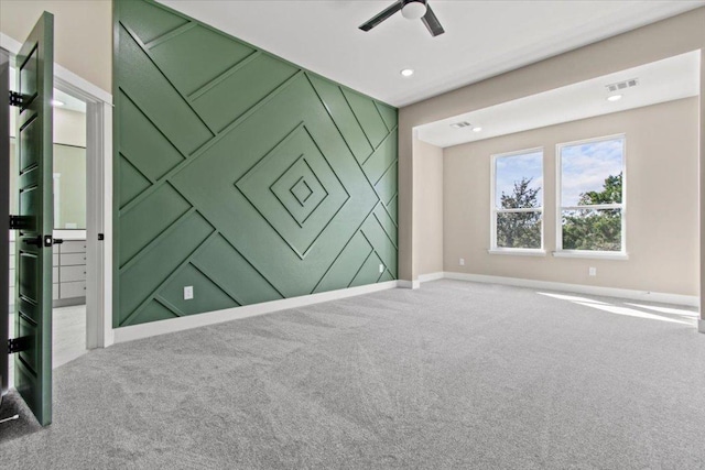 17503 Panorama Dr, Dripping Springs, TX 78620 - unfurnished bedroom with carpet flooring, recessed lighting, baseboards, and ceiling fan