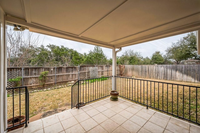 view of patio with a fenced backyard