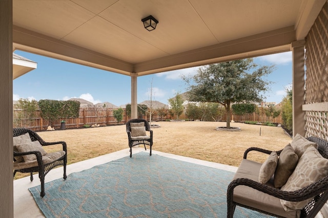 view of patio / terrace featuring a fenced backyard