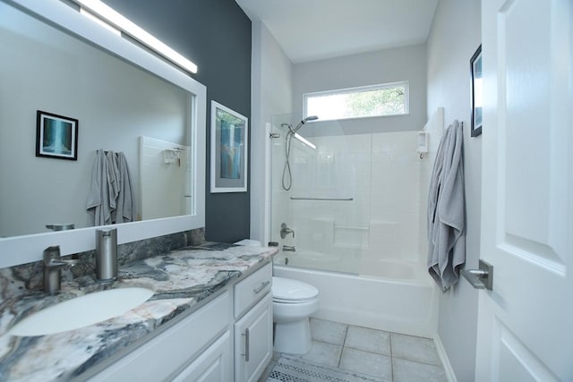 116 Dandelion Dr, Georgetown, TX 78633 - bathroom with vanity,  shower combination, toilet, and tile patterned flooring