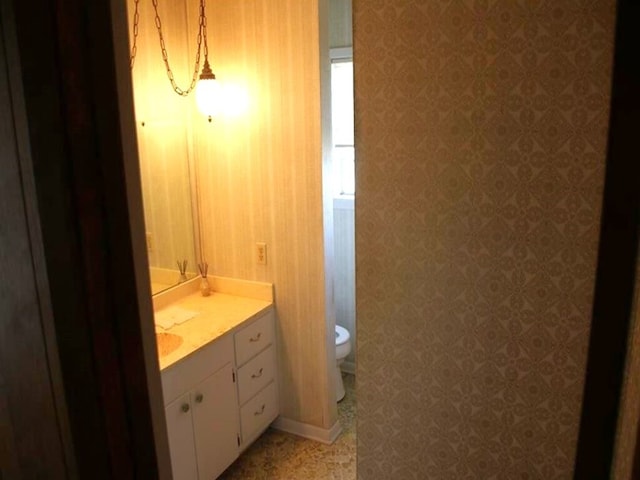 bathroom featuring toilet and vanity