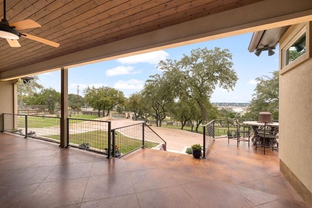 view of patio / terrace featuring a ceiling fan