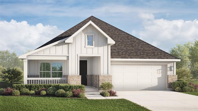 525 Teasley Dr, Taylor, TX 76574 - view of front of property with roof with shingles, board and batten siding, stone siding, and driveway