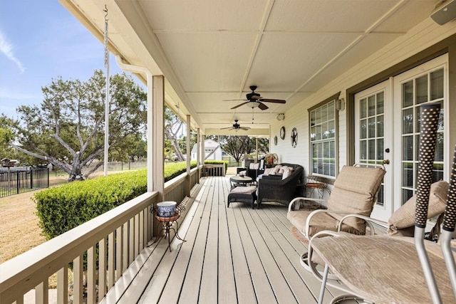 20531 Highland Lake Dr, Lago Vista, TX 78645 - porch with a ceiling fan