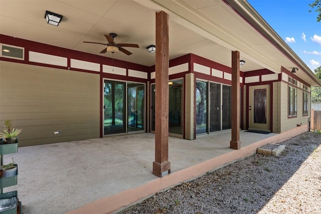 view of patio / terrace with ceiling fan