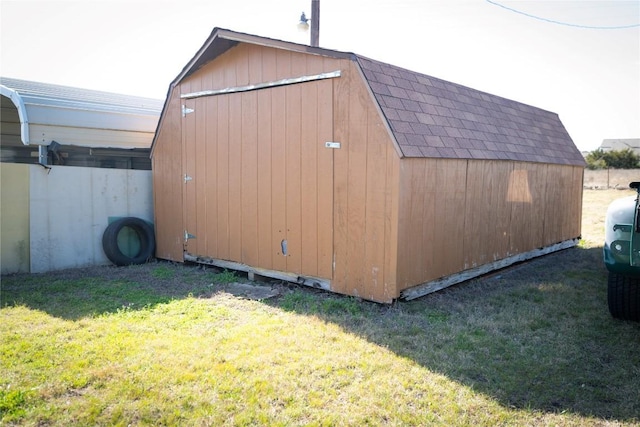 view of shed