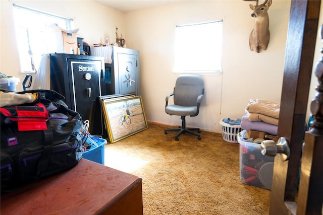 view of carpeted office