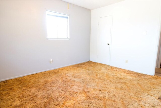 unfurnished bedroom with a closet and carpet floors