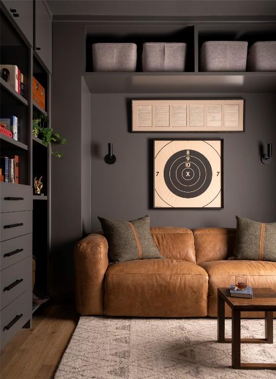 living area featuring wood finished floors