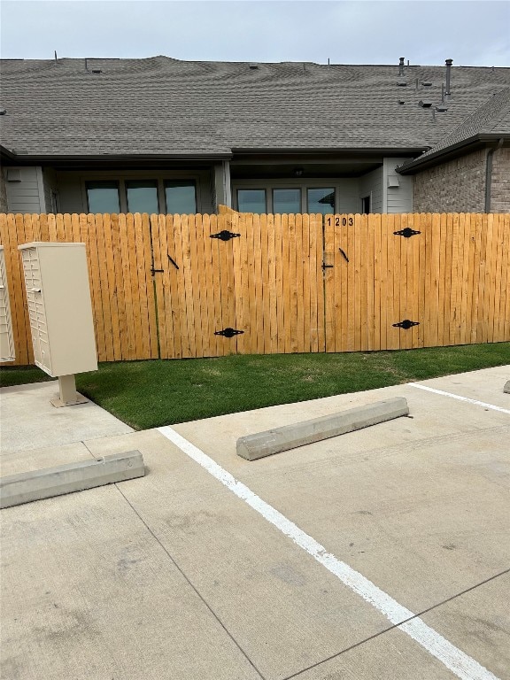 view of yard with a gate and fence