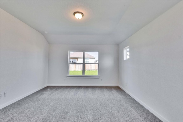 213 Seattle Slew Dr, Jarrell, TX 76537 - carpeted spare room featuring vaulted ceiling and baseboards