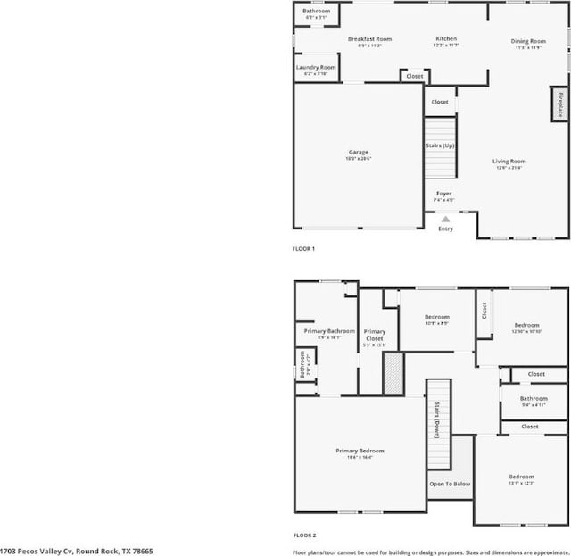 1703 Pecos Valley Cv, Round Rock, TX 78665 - floor plan / room layout