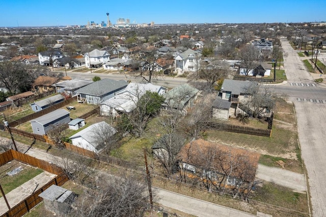 drone / aerial view with a residential view