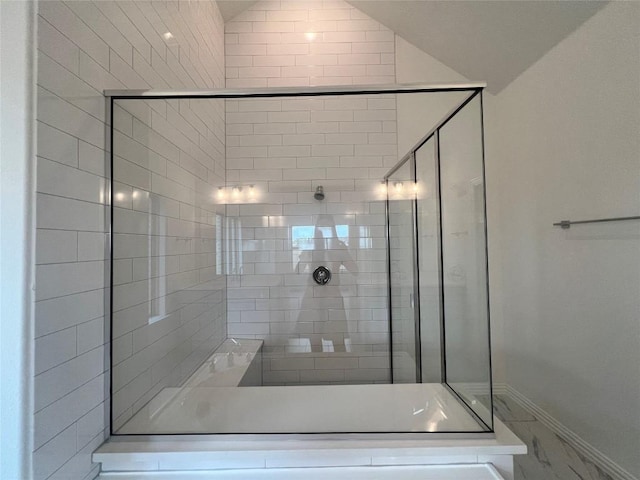 20425 Gillbrand Rd, Manor, TX 78653 - full bath with a shower stall and marble finish flooring