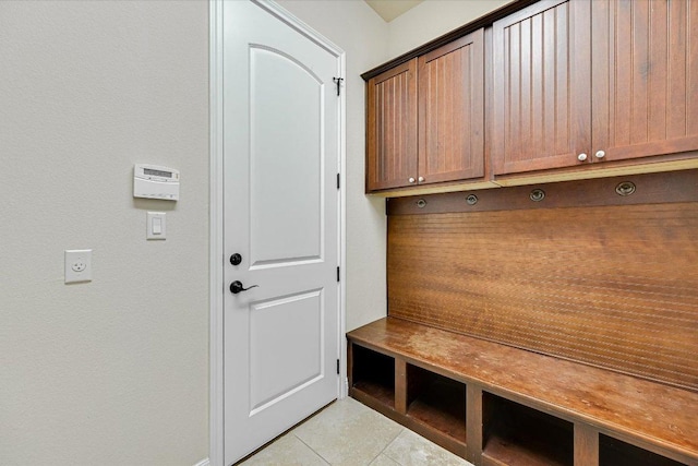 mudroom featuring light tile patterned floors