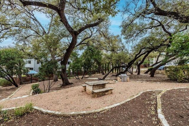 view of yard with fence