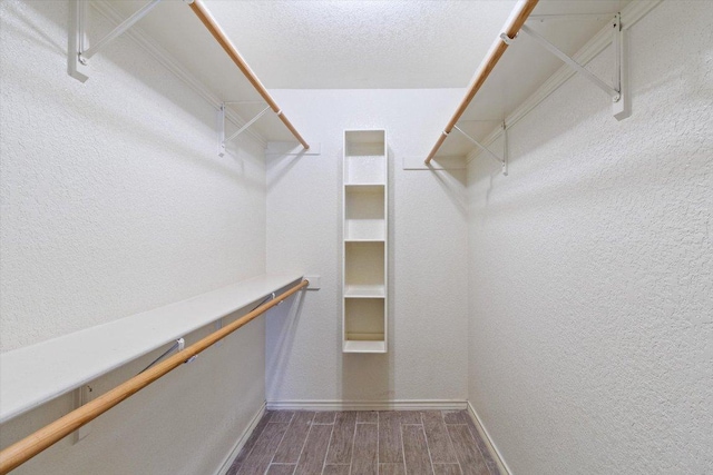 spacious closet featuring wood tiled floor