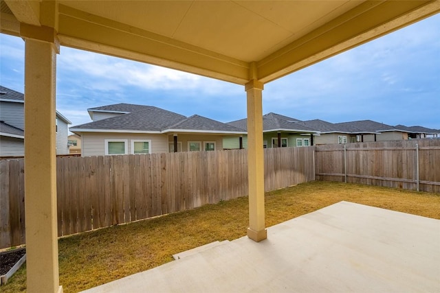 view of patio featuring a fenced backyard