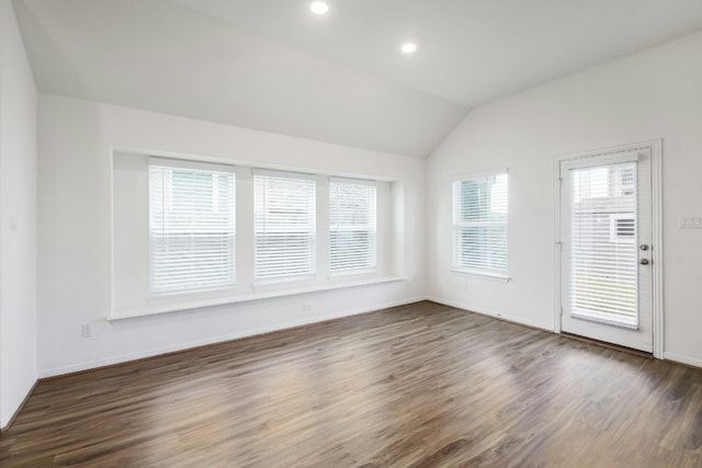 interior space with vaulted ceiling