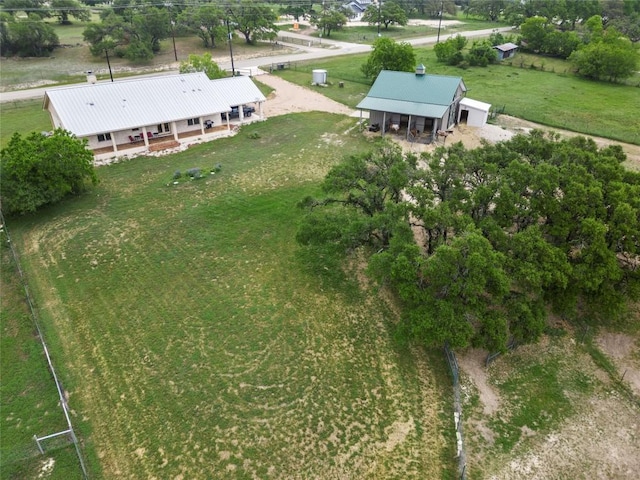 drone / aerial view with a rural view