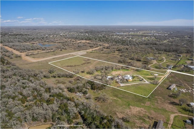 172 Hershal Ln, Cedar Creek, TX 78612 - aerial overview of property's location featuring property parcel outlined