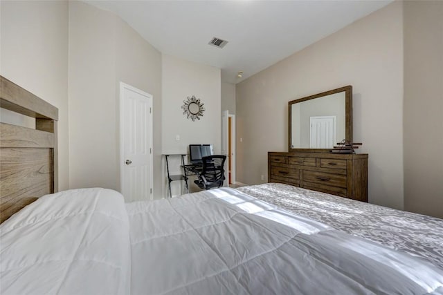 bedroom with visible vents