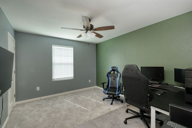 220 Wonderful Life Way, Jarrell, TX 76537 - office space featuring a ceiling fan and carpet floors