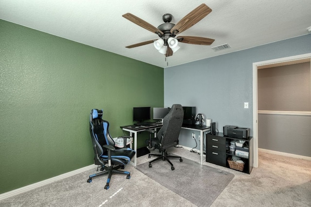 220 Wonderful Life Way, Jarrell, TX 76537 - office featuring carpet and ceiling fan