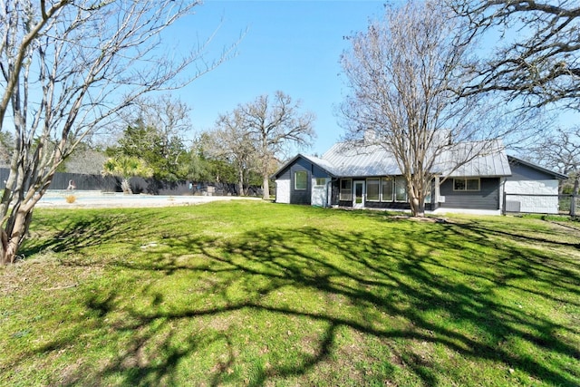 view of yard with fence